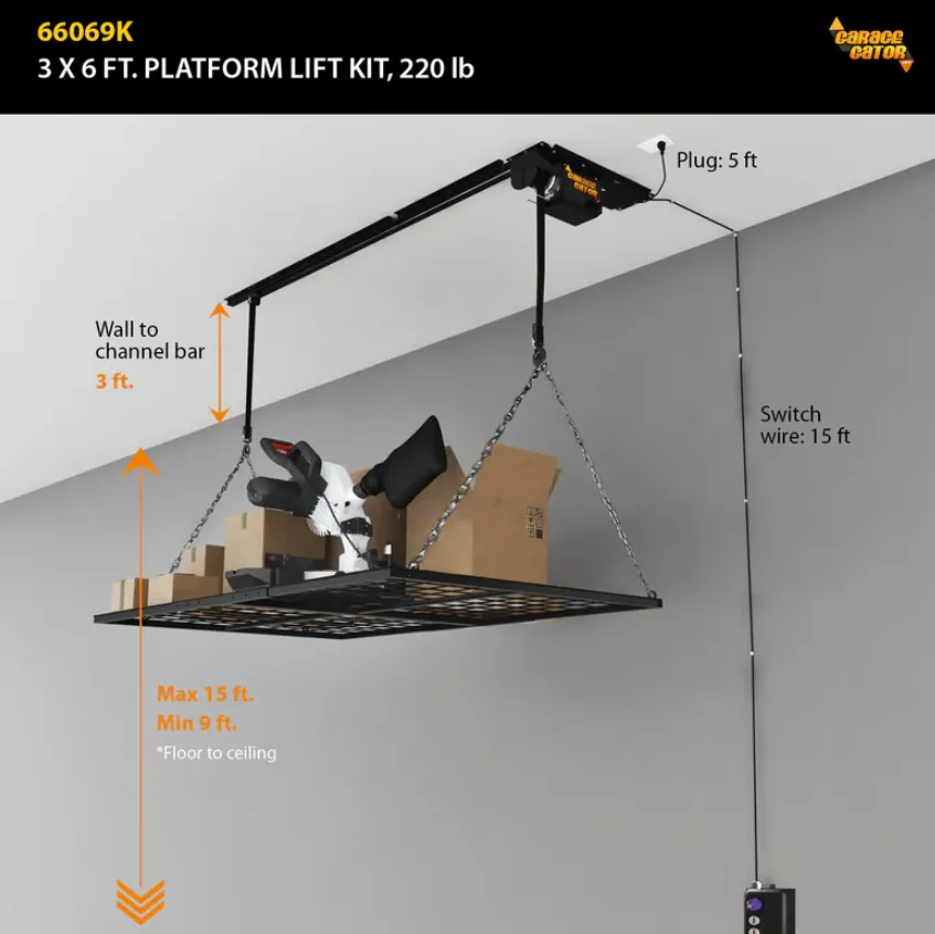 PROSLAT Garage Gator 3 ft x 6 ft Platform 220 lb Lift Kit #66069K
