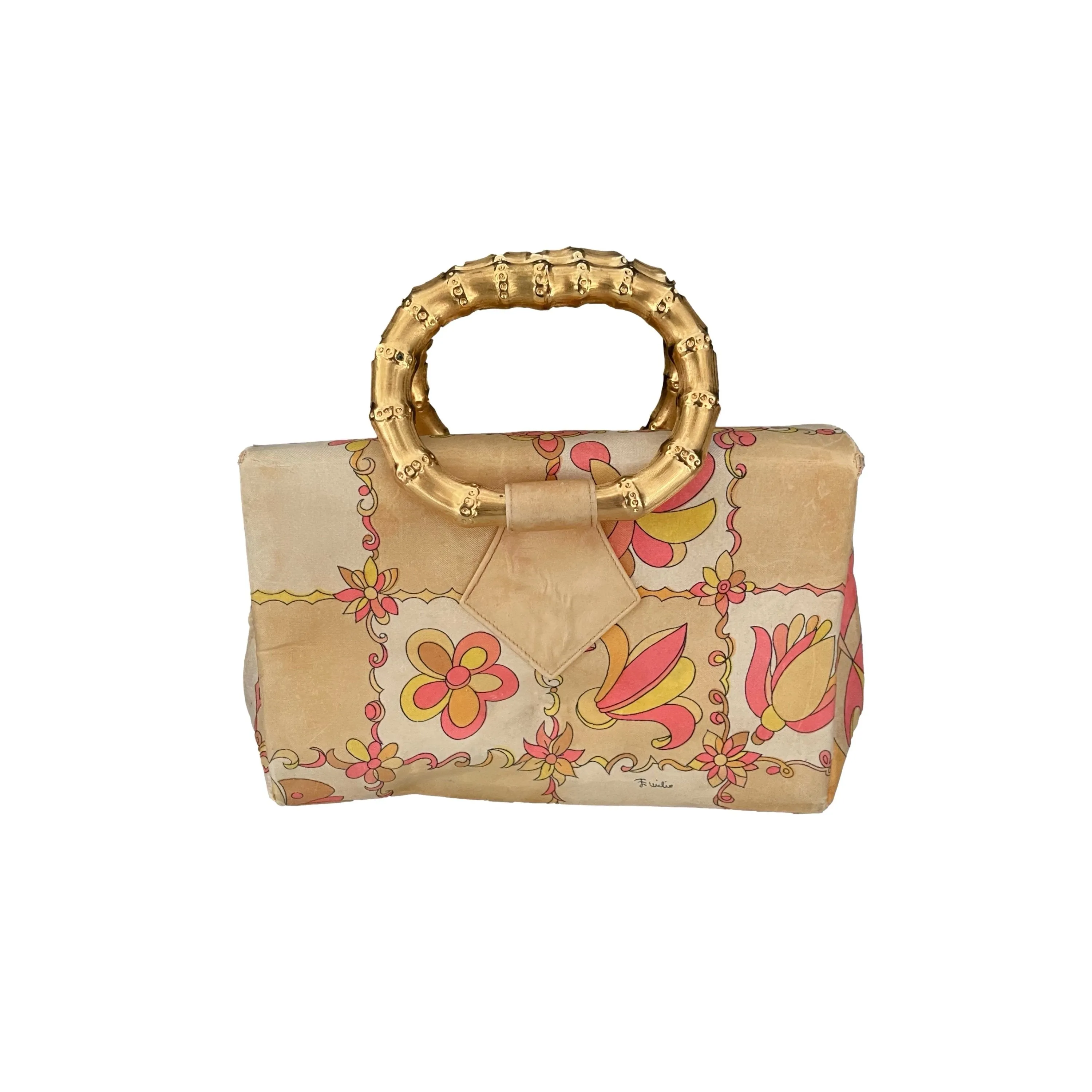 Pucci Yellow Ring Handle Bag