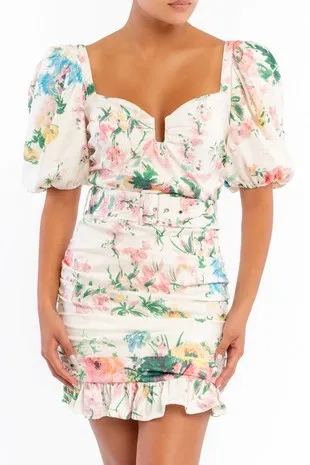 PUFF SLEEVE MINI DRESS