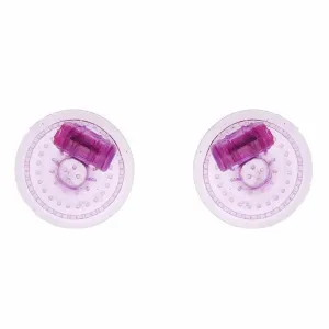 Purple Bendable Set of 2 Vibrating Nipple Pads with Inner Texture