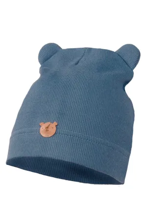 "Flavio" Denim Blue Ribbed Teddy Hat