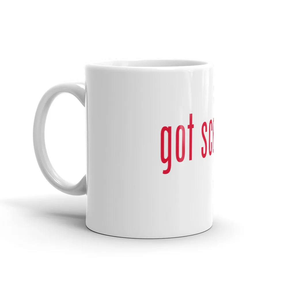 "Got Scents?" Ceramic Coffee Mug with Red Letters
