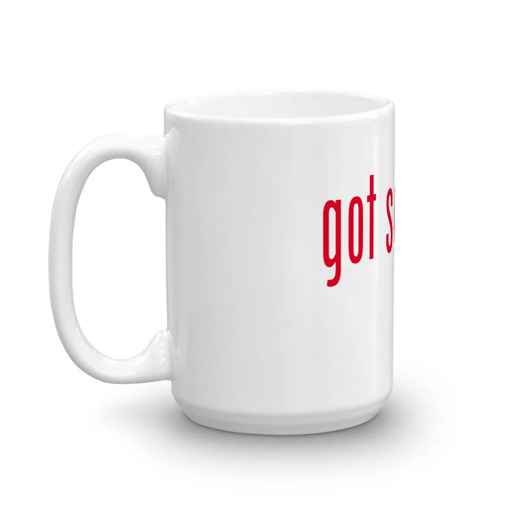 "Got Scents?" Ceramic Coffee Mug with Red Letters