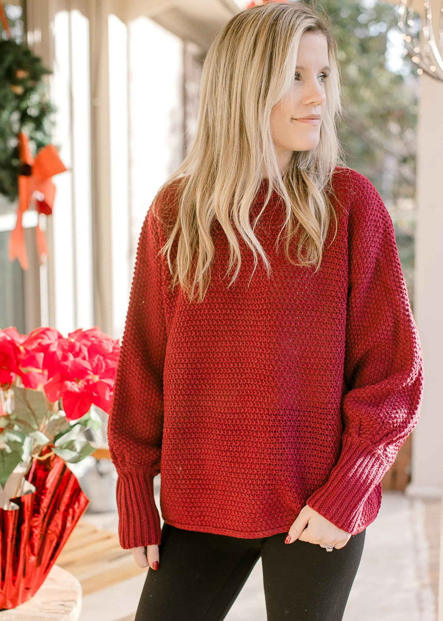 QX Muted Red Sweater