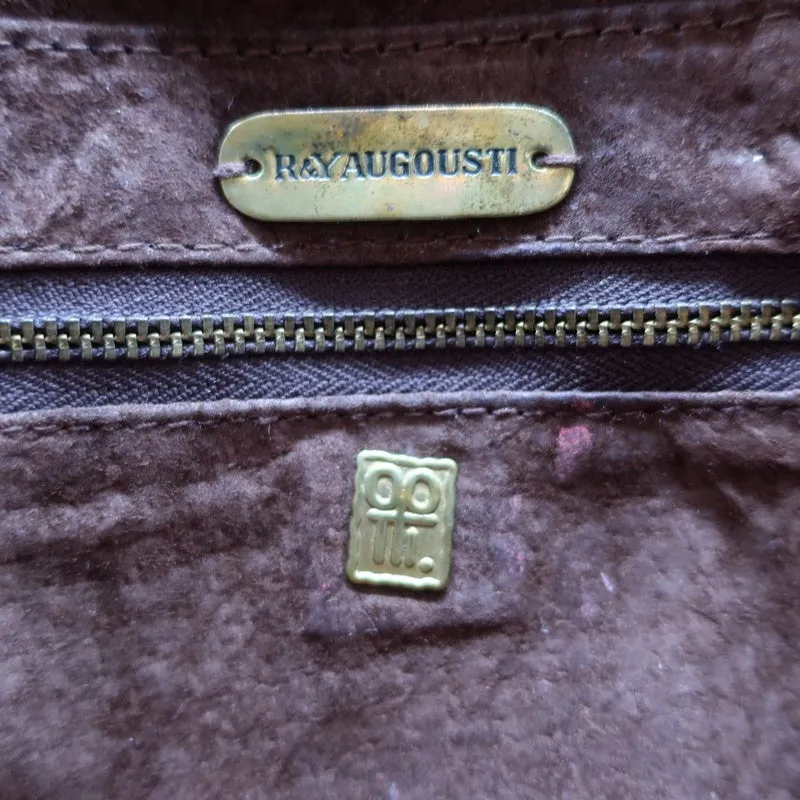 R&Y Augousti Clutch Brown Snakeskin & Stingray Evening Bag