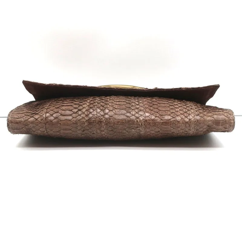 R&Y Augousti Clutch Brown Snakeskin & Stingray Evening Bag