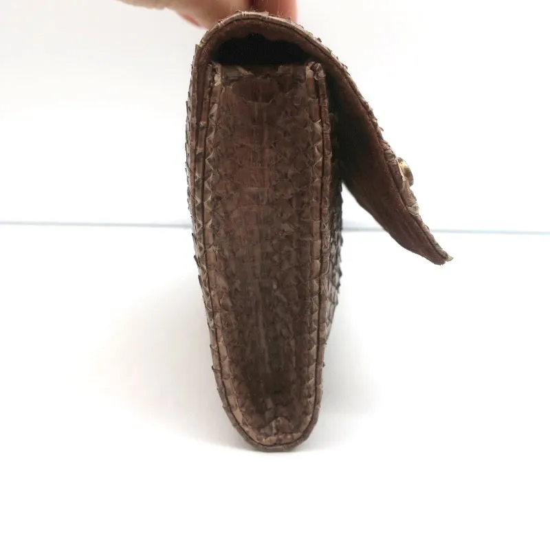 R&Y Augousti Clutch Brown Snakeskin & Stingray Evening Bag