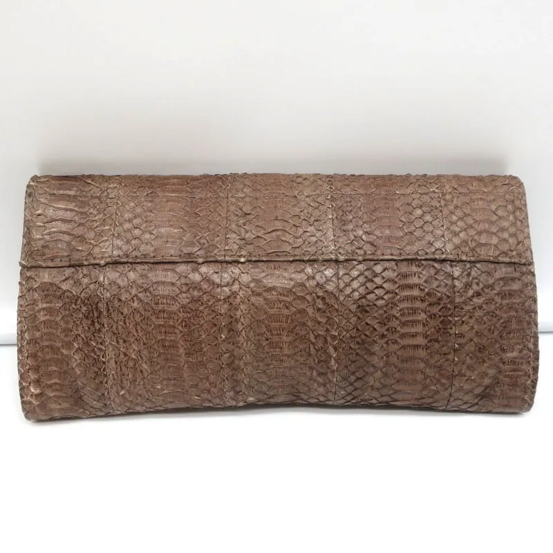 R&Y Augousti Clutch Brown Snakeskin & Stingray Evening Bag
