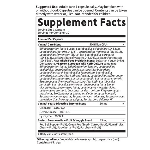 Raw Probiotics Vaginal Care Shelf Stable