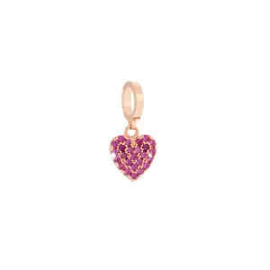 Rebecca Rose Gold Sparkle Heart Charm