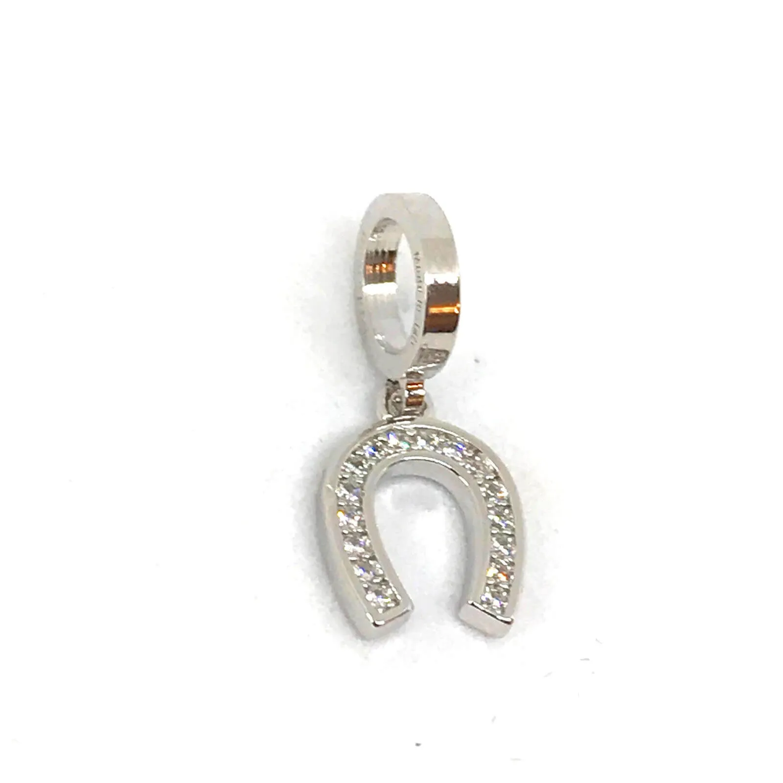 Rebecca Silver Sparkle Horseshoe Charm