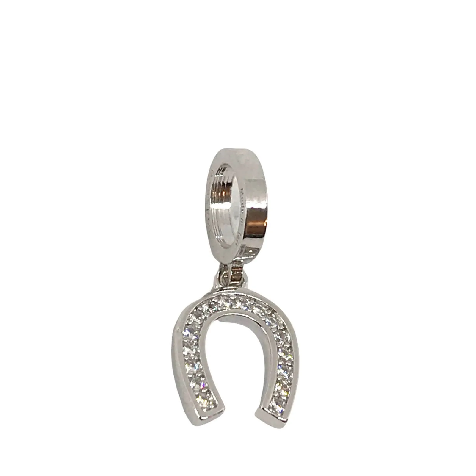 Rebecca Silver Sparkle Horseshoe Charm