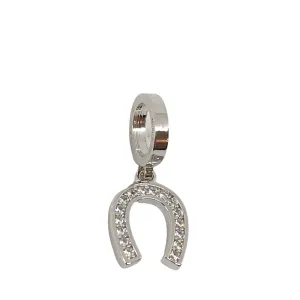 Rebecca Silver Sparkle Horseshoe Charm