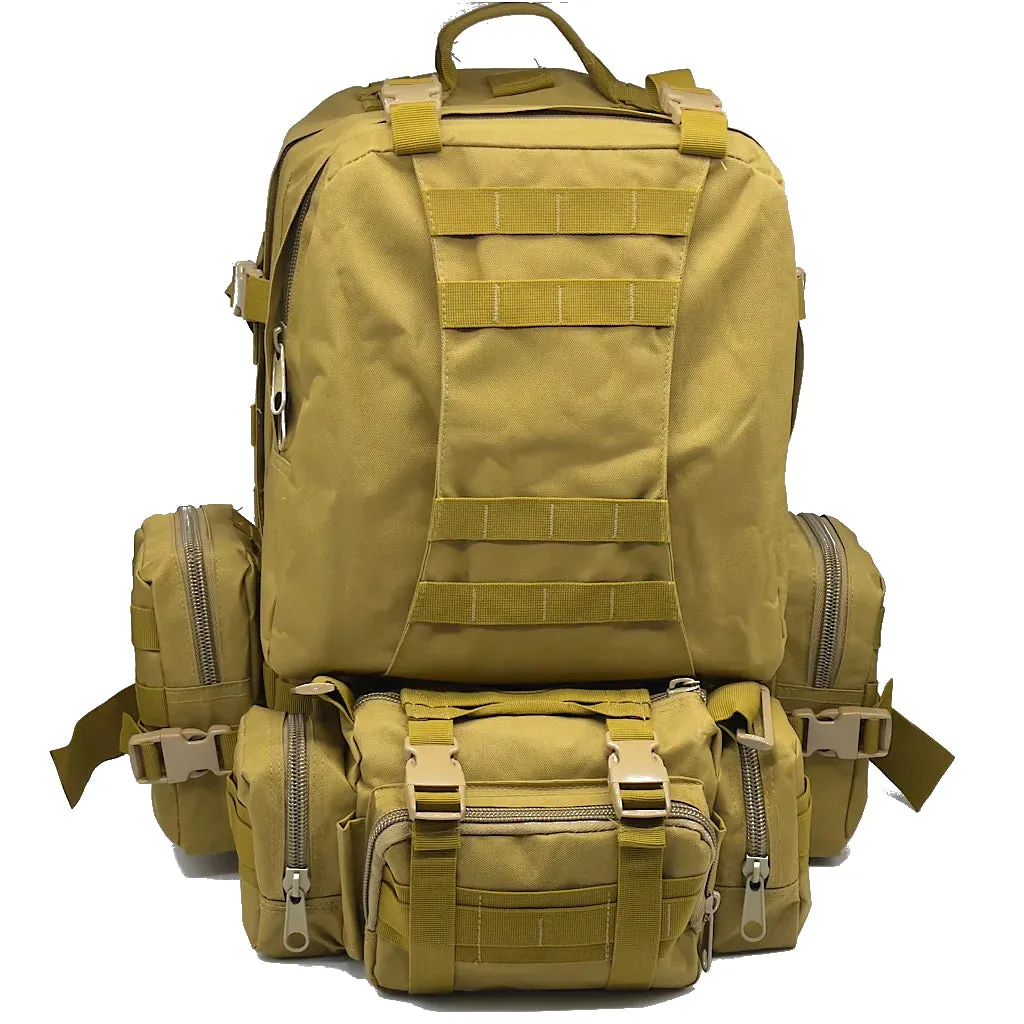RECON GS2 MOLLE 600D Tactical  R72  3-day Assault Pack with 3 x Detachable Pouches