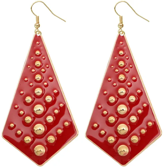 Red Bubble Necktie Dangle Earrings