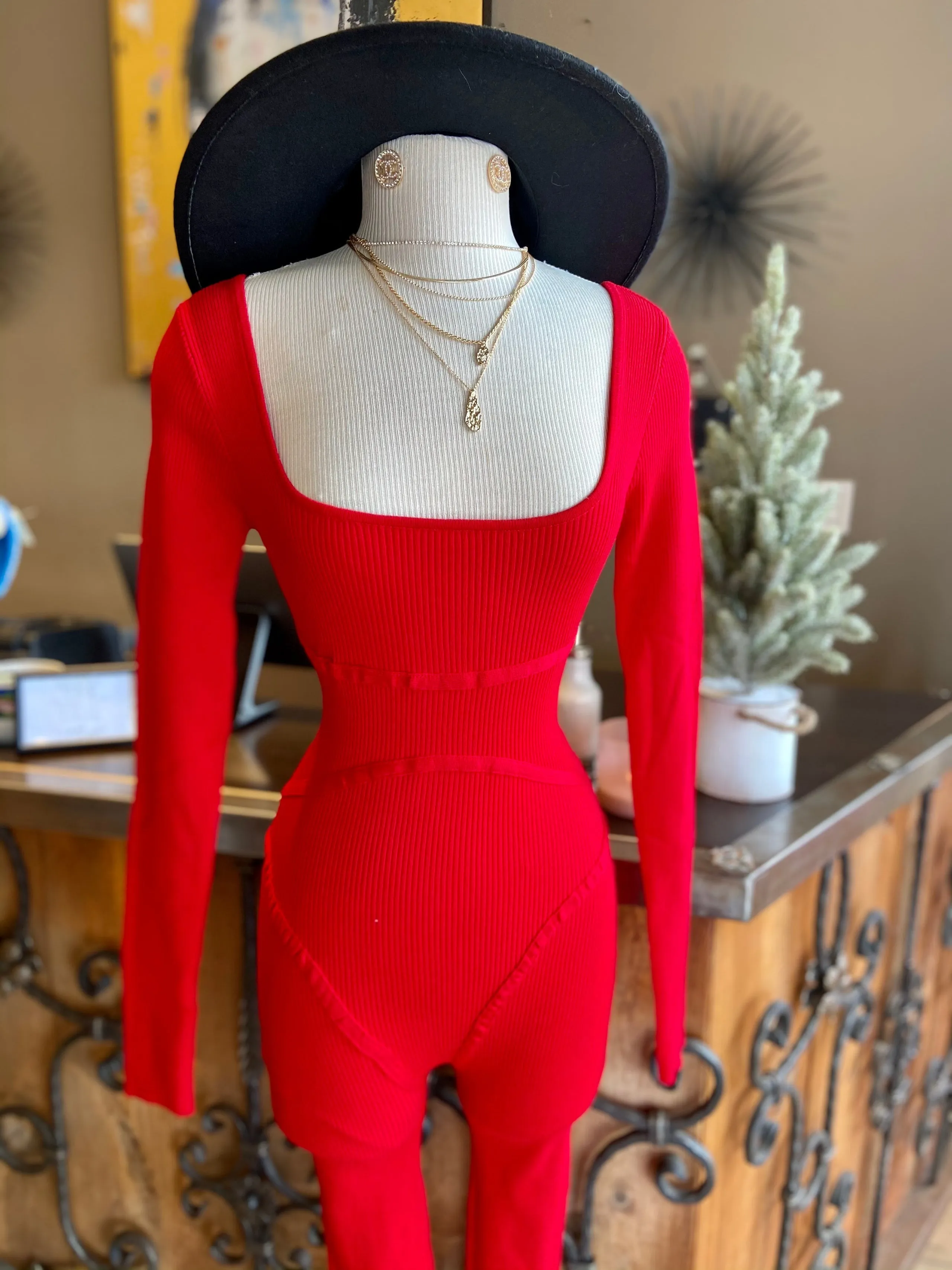 Red Long Sleve Jumper