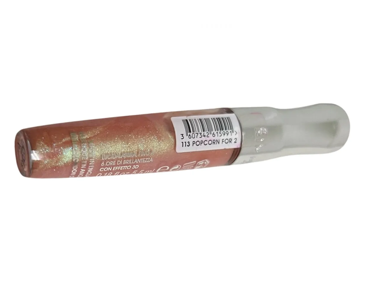 Rimmel London Stay Glossy 3D Lip Gloss, Popcorn for 2 # 113
