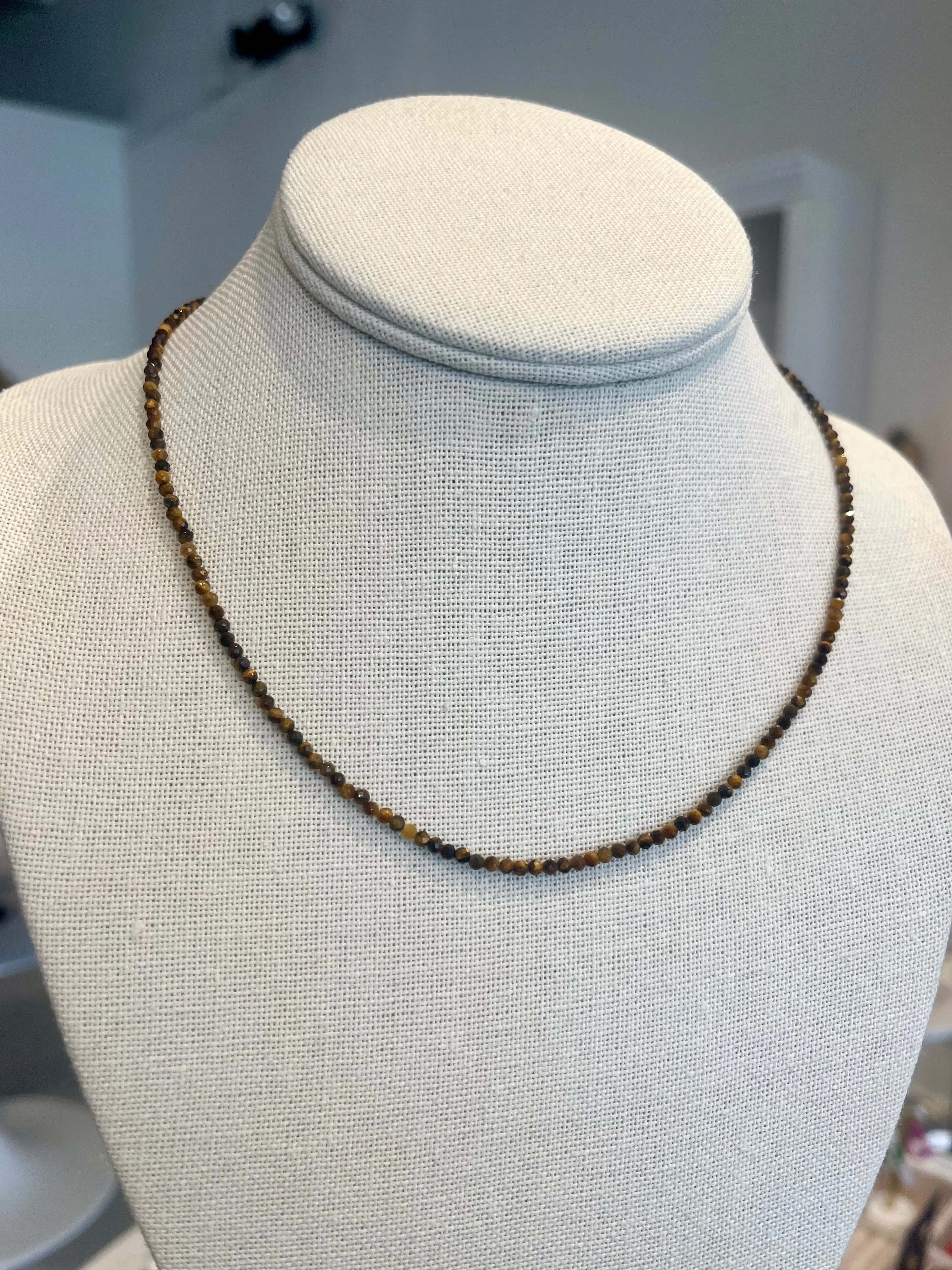 Rondelle Necklace {Tiger's Eye/Silver}