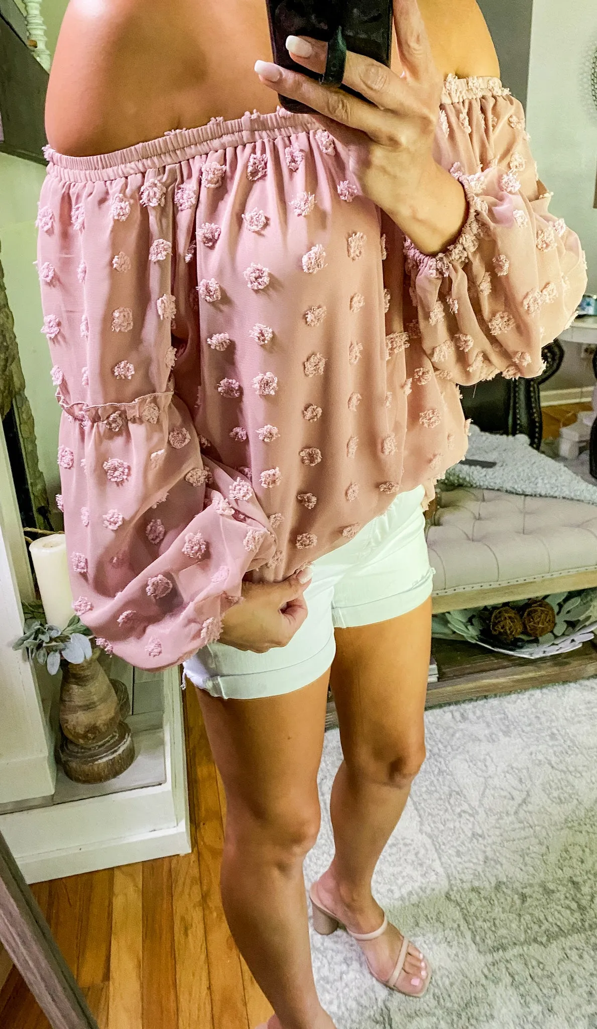Rosé All Day Off The Shoulder Top
