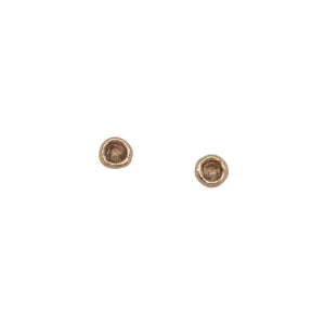 Rose Cut Champagne Diamond Gold Portal Studs