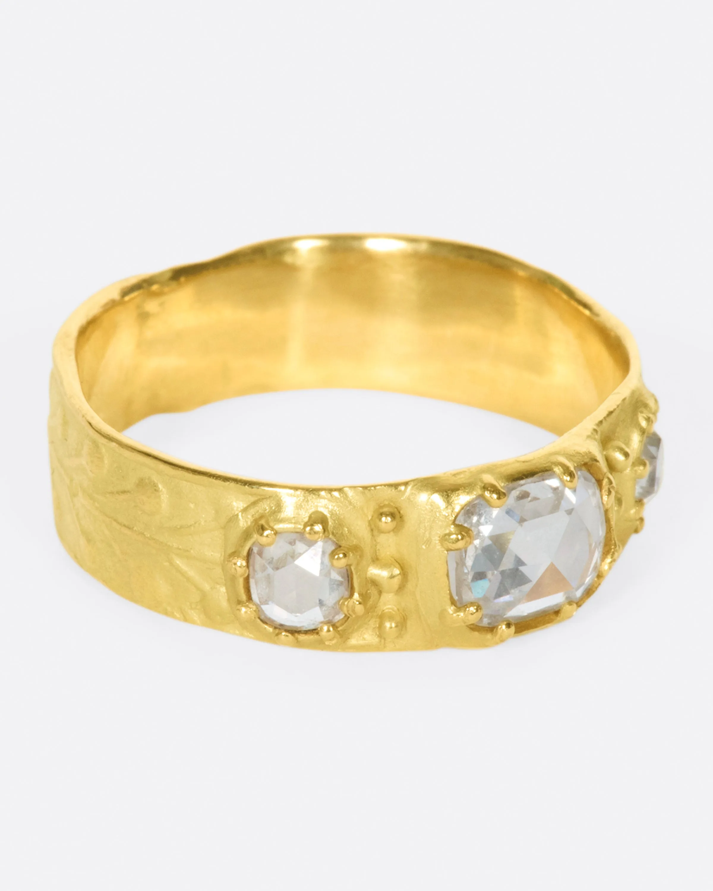 Rose Cut Diamond Trio Band