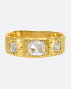 Rose Cut Diamond Trio Band
