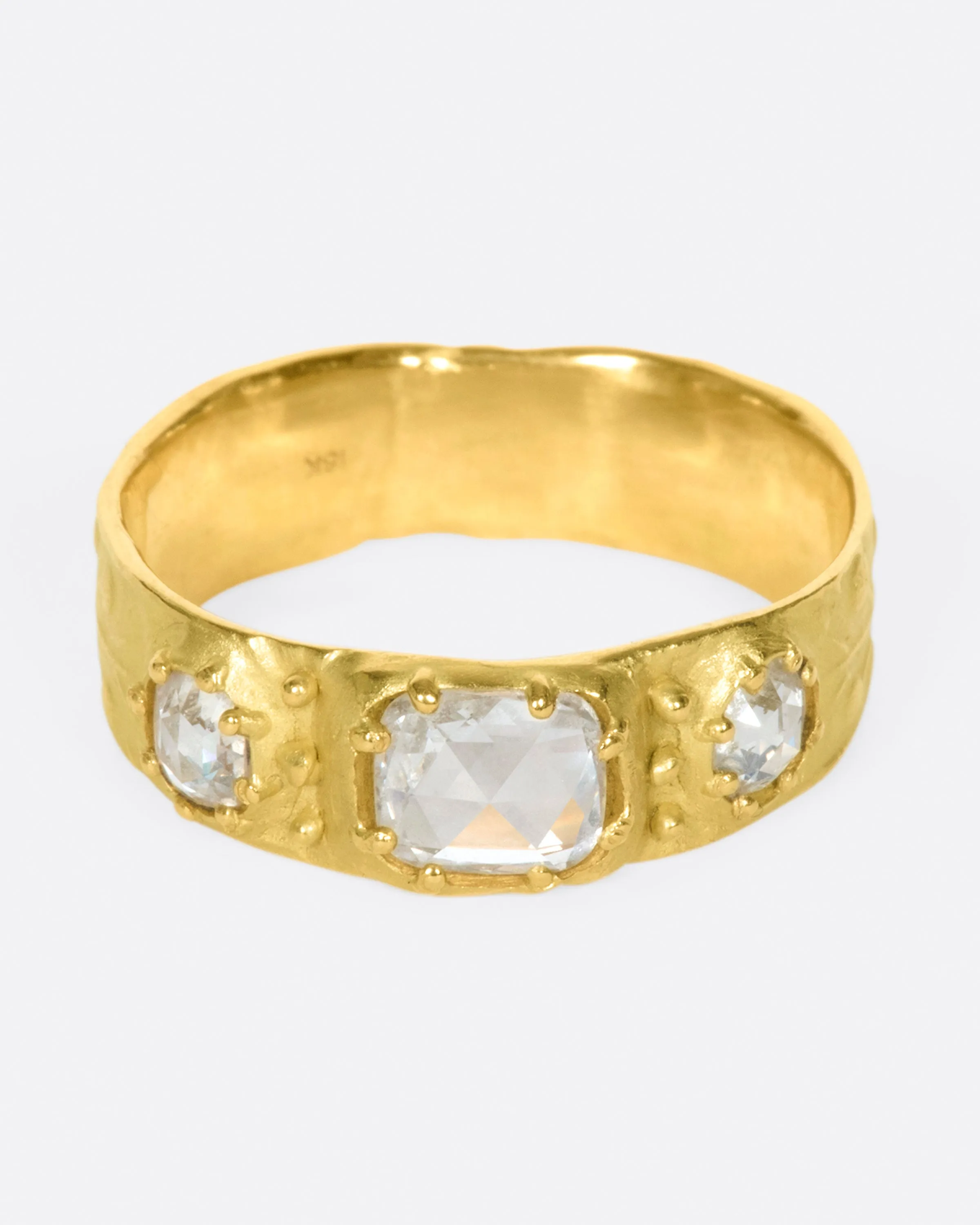 Rose Cut Diamond Trio Band