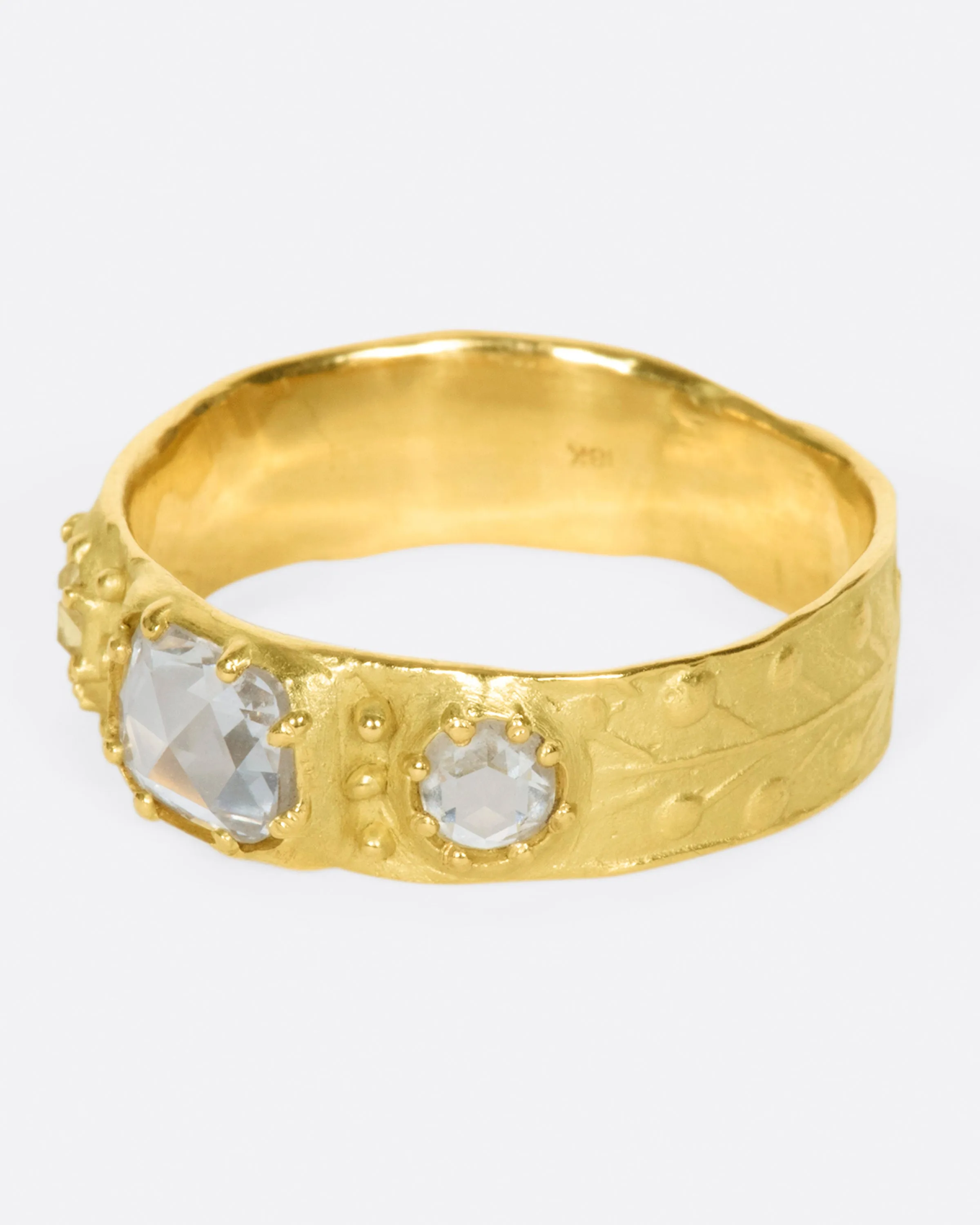 Rose Cut Diamond Trio Band