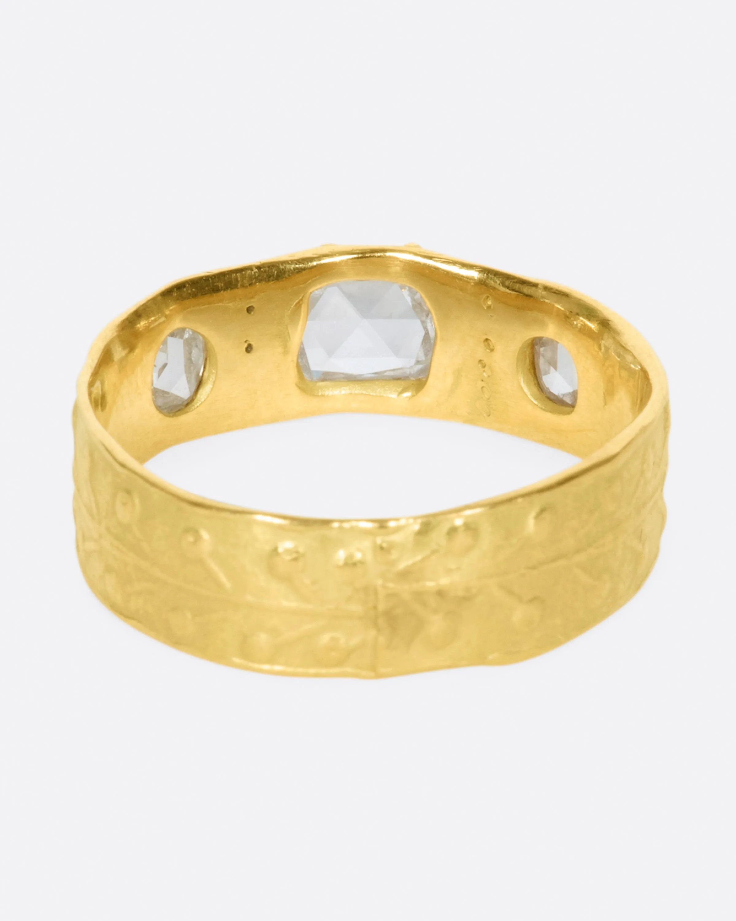 Rose Cut Diamond Trio Band