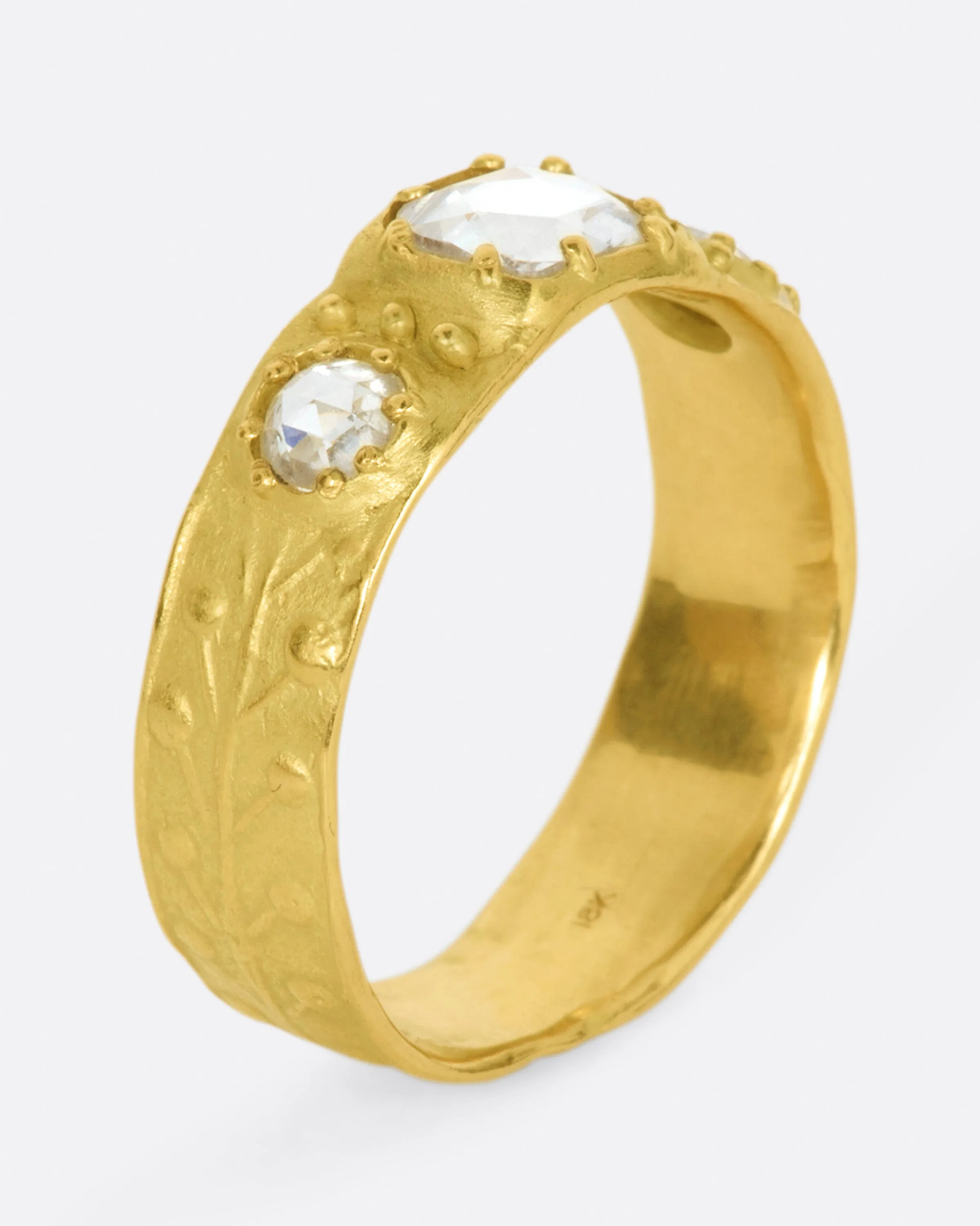 Rose Cut Diamond Trio Band