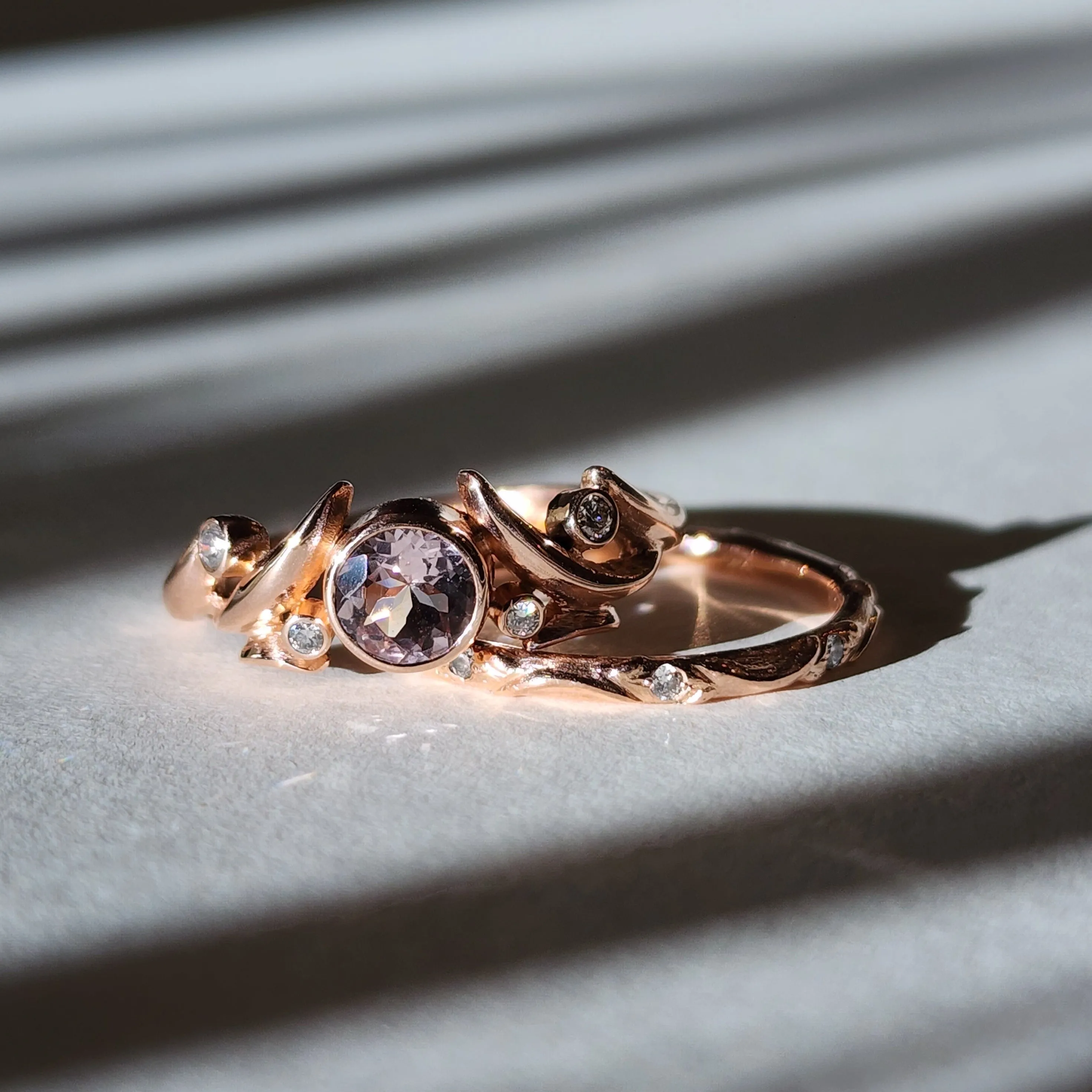 ROSE GOLD & MORGANITE SET
