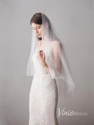 Roycebridal Shiny Bridal Veils with Gold Star Sparkly Wedding Veil ACC1042