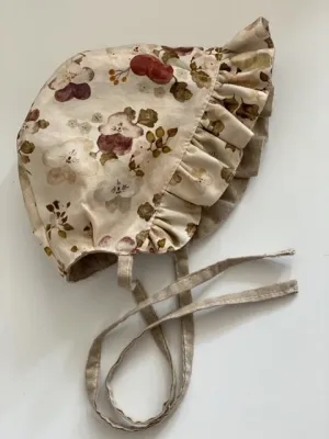 Ruffle Bonnet - Muted Florals
