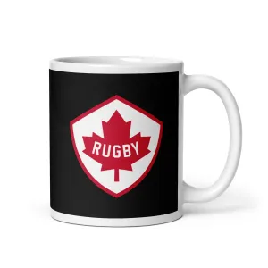 Rugby Canada White/Black Glossy Mug