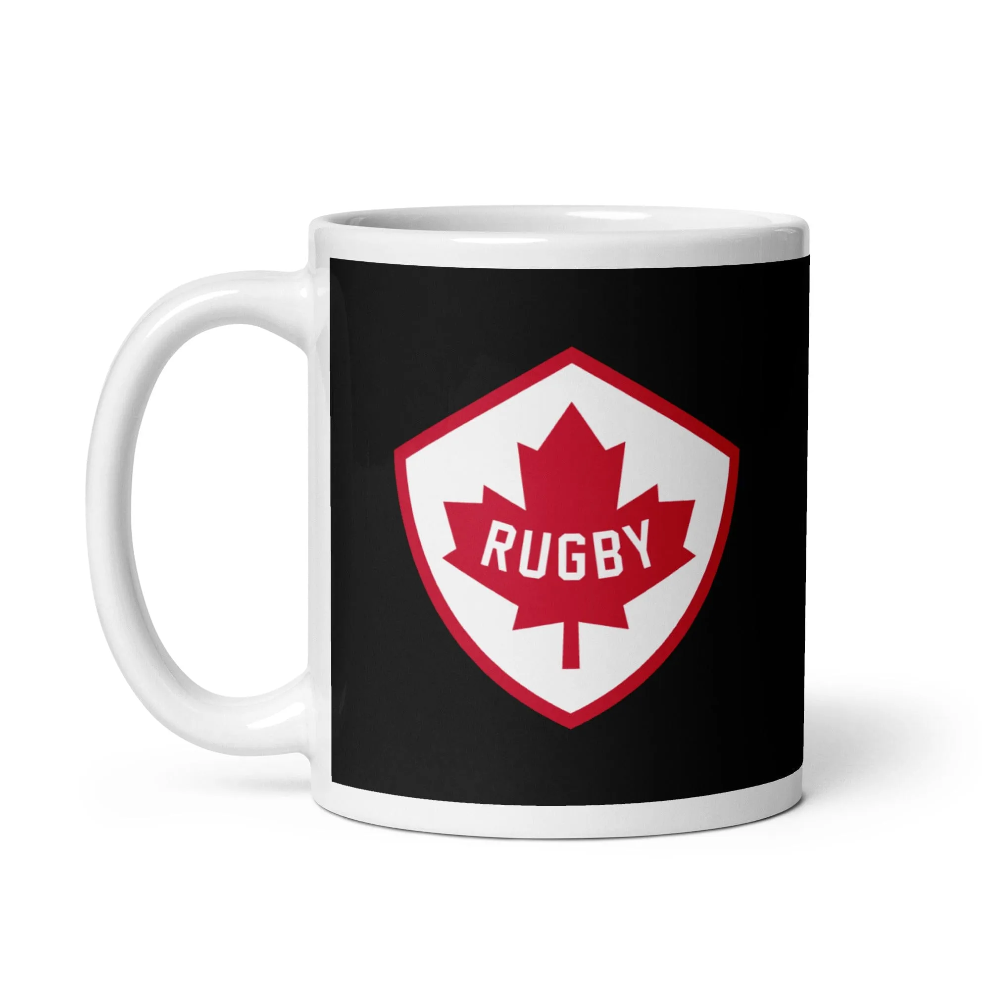 Rugby Canada White/Black Glossy Mug