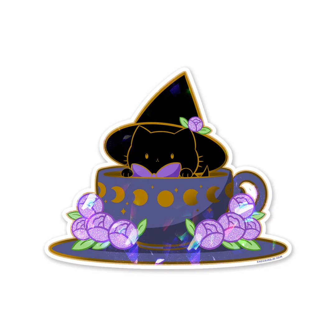 Sassy Kitties Witchy Kitties Magical Tea Sparkly Sticker