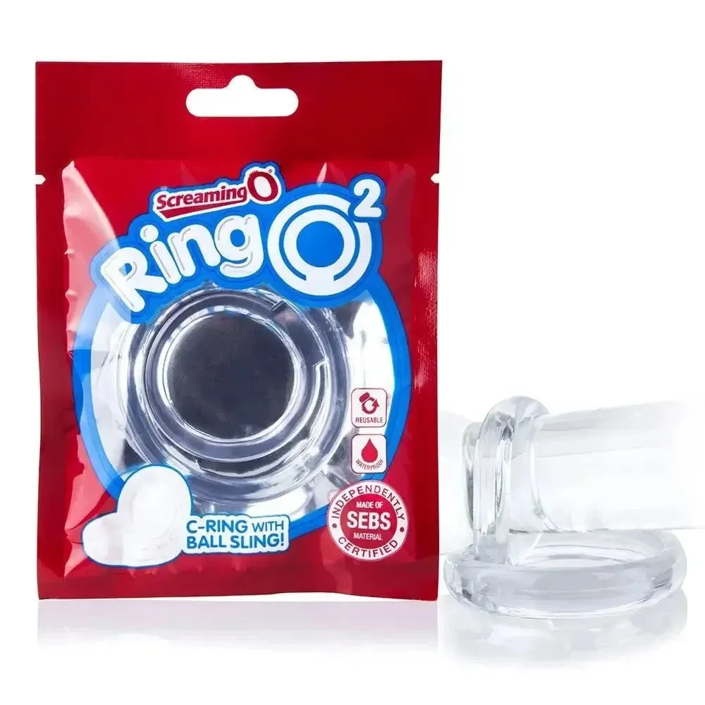 Screaming o Silicone Clear Cock and Ball Ring for Him