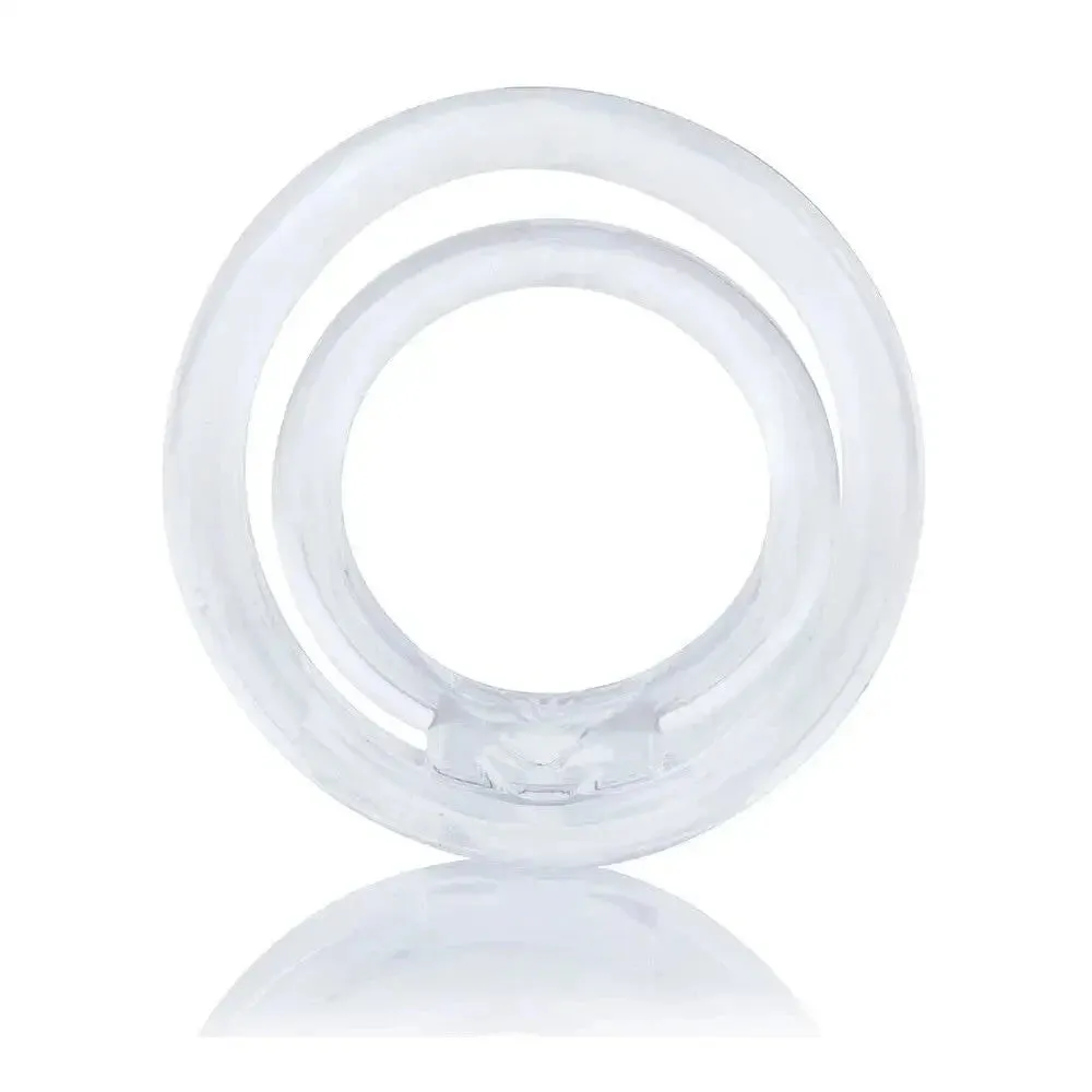 Screaming o Silicone Clear Cock and Ball Ring for Him