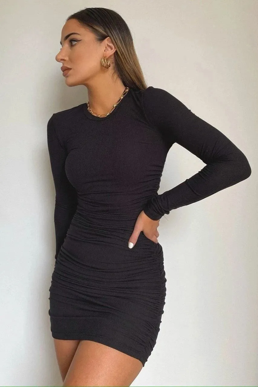 Sexy Round Neck Long Sleeves Bodycon Fall Dresses