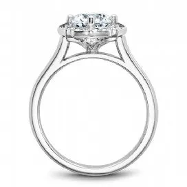 Shared Prong Halo Engagement Ring R030-01WM