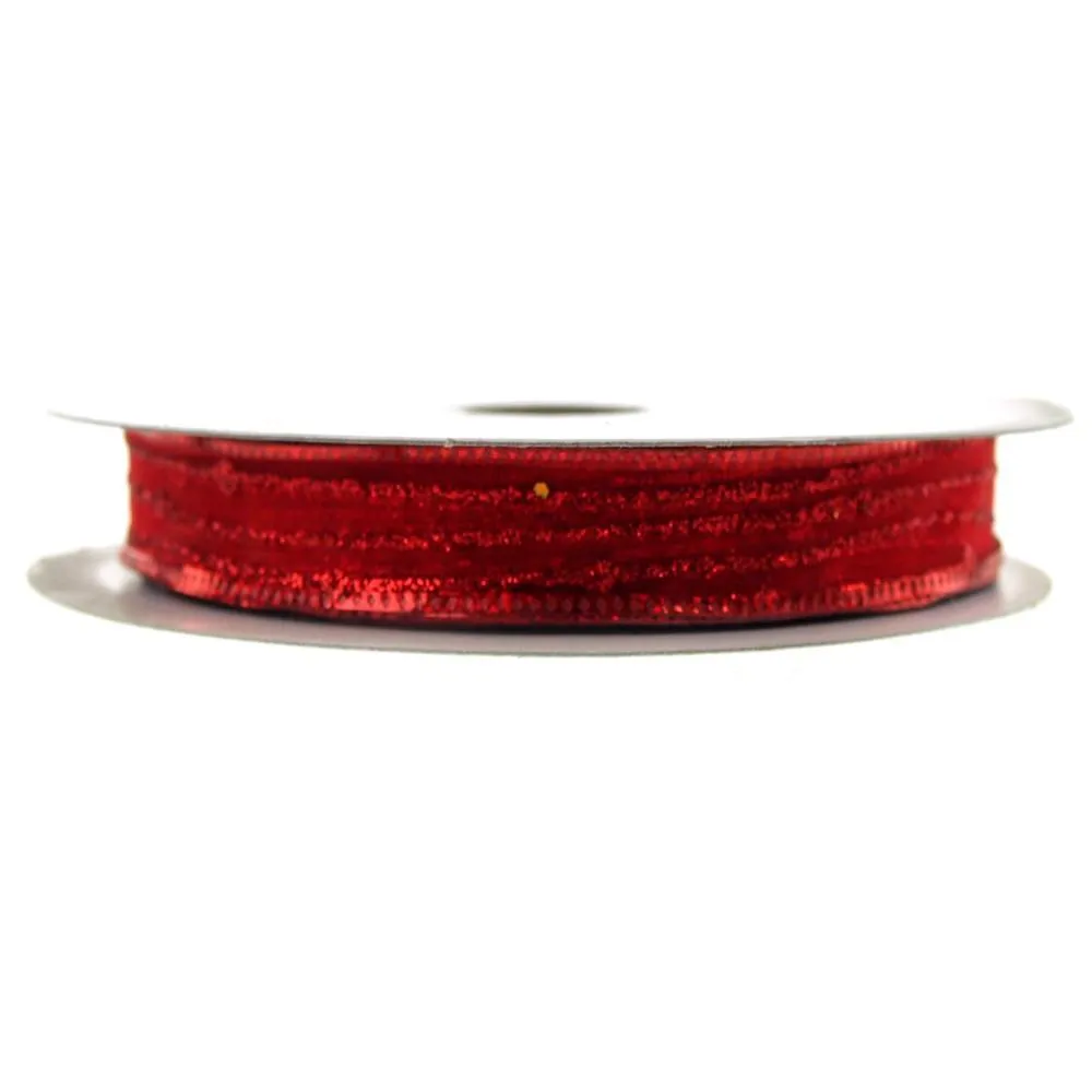 Sheer Glitter Stripe Corsage Ribbon, 5/8-Inch, 50-Yard