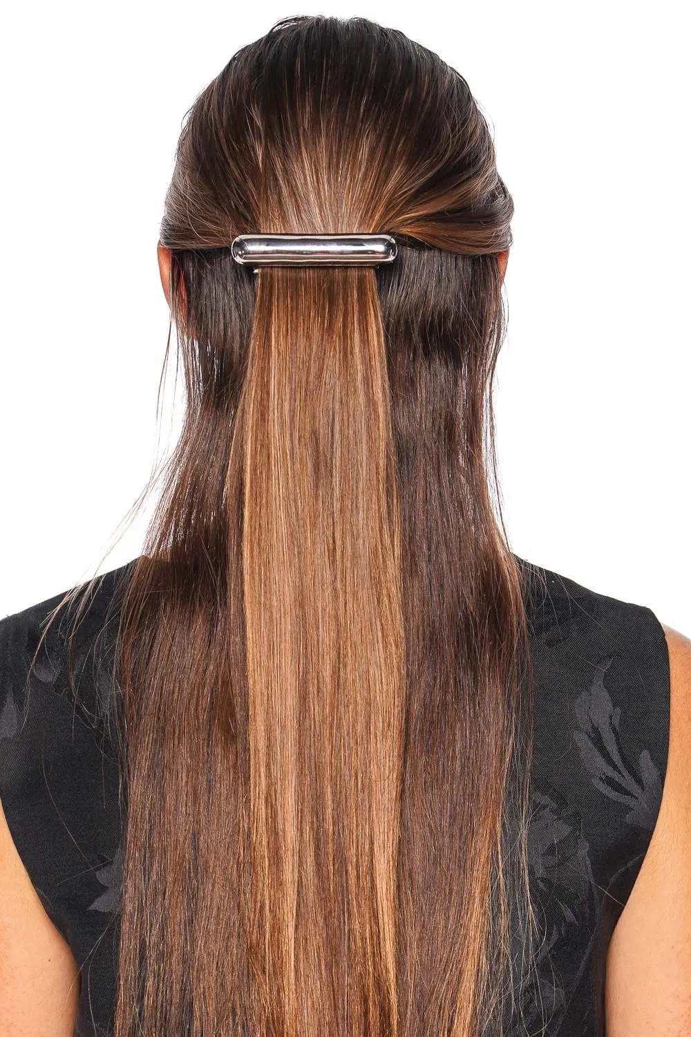 Silver Glossy Bar Barrette