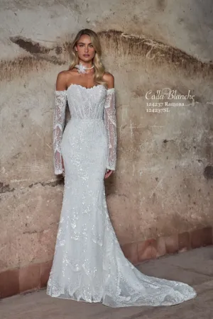 Size 12 Calla Blanche 124237 Ramona Ivory Gown