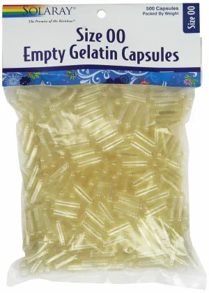 Solaray Empty Gelatin Capsules, Size 00 | 500 Count