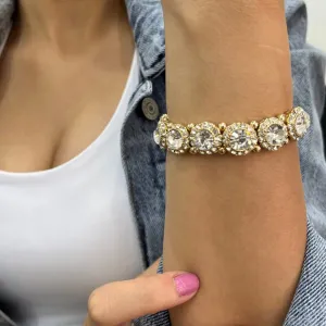 Sparkle 3 Gold Stones Bracelet