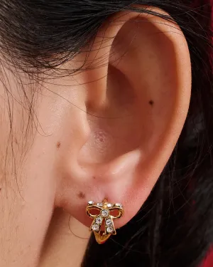 Sparkly Bow Hoops