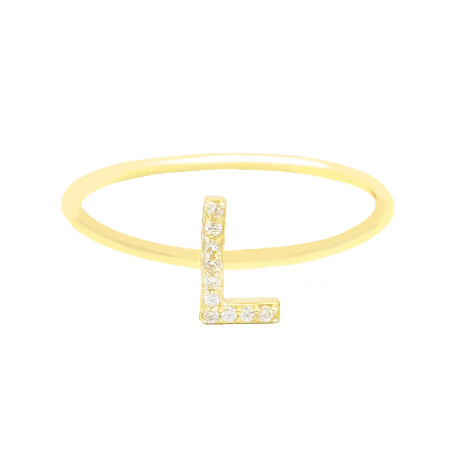 Sparkly Initial Ring