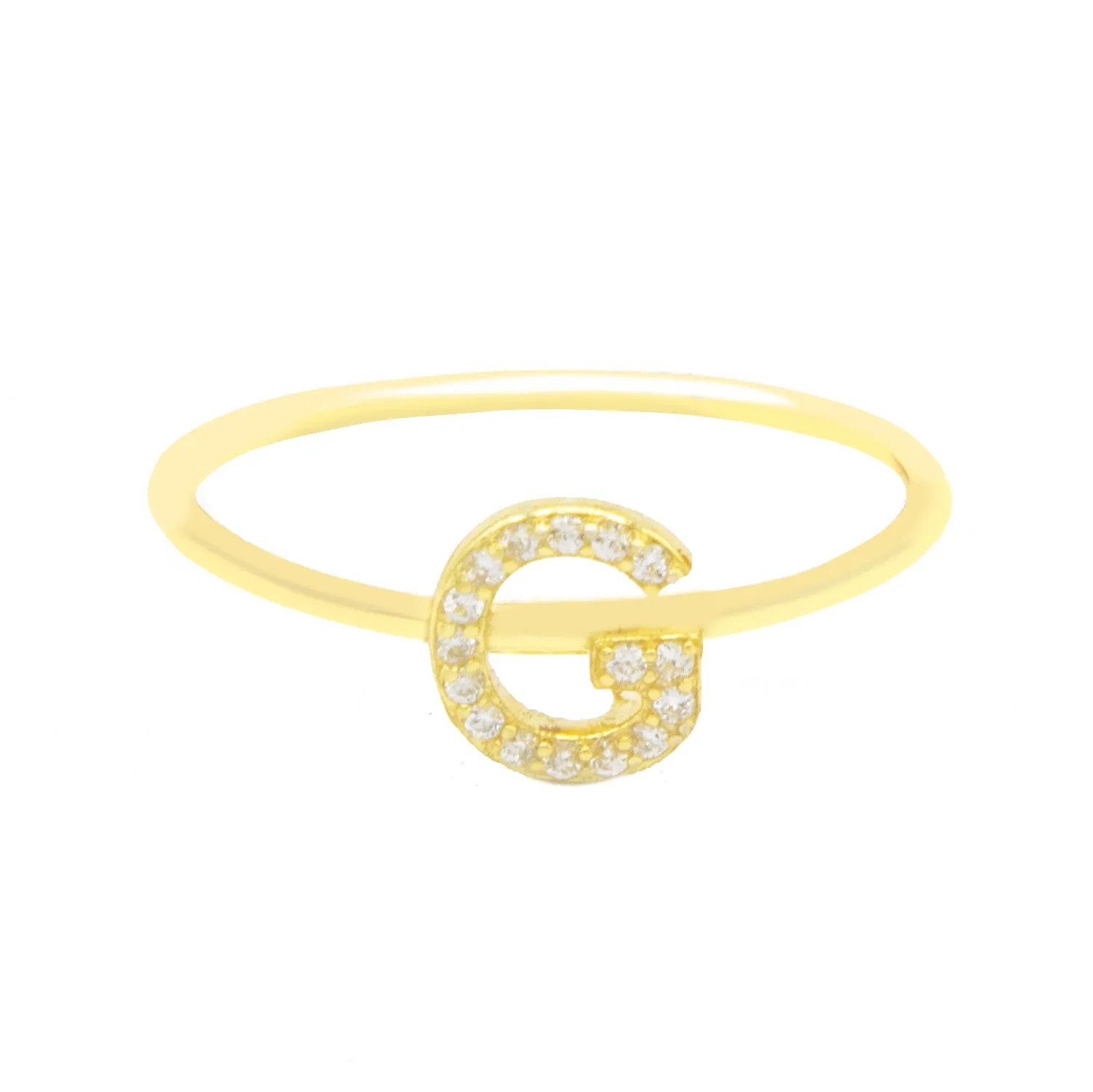 Sparkly Initial Ring