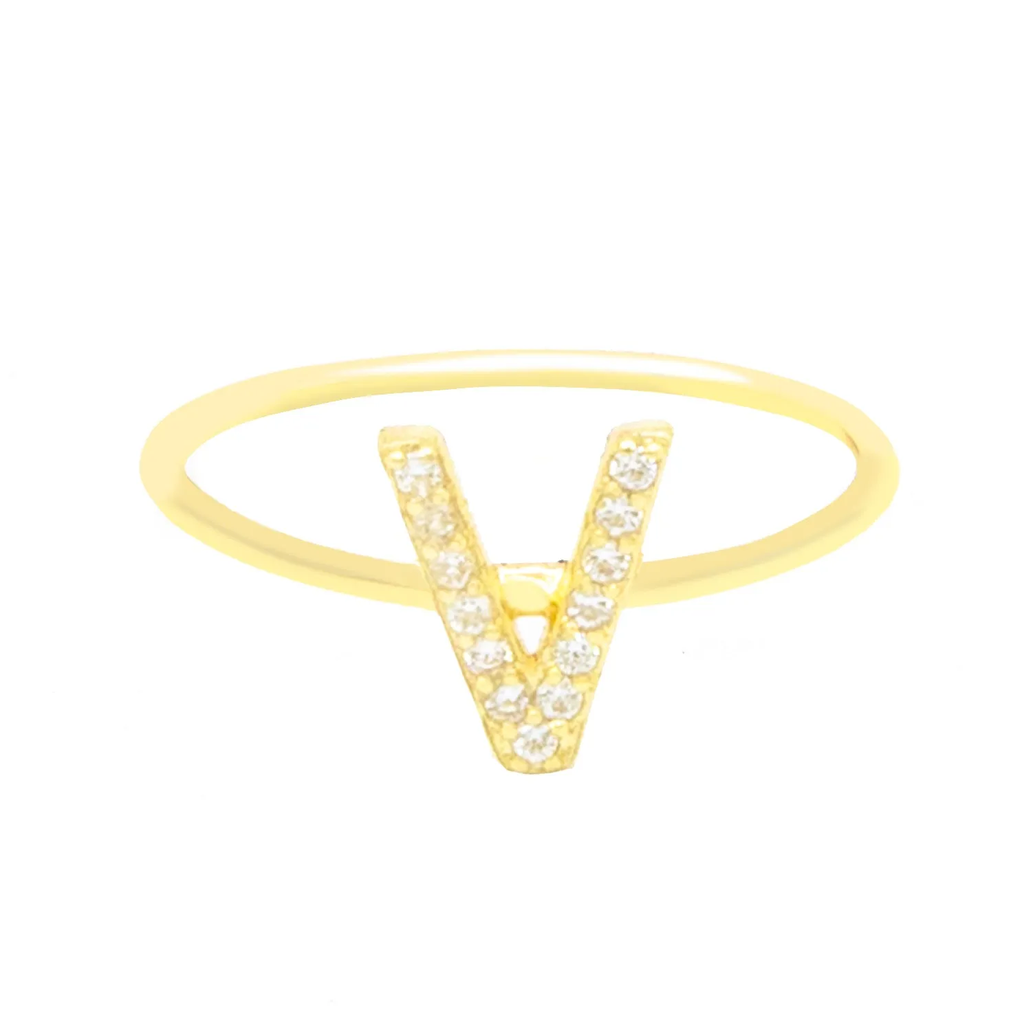 Sparkly Initial Ring