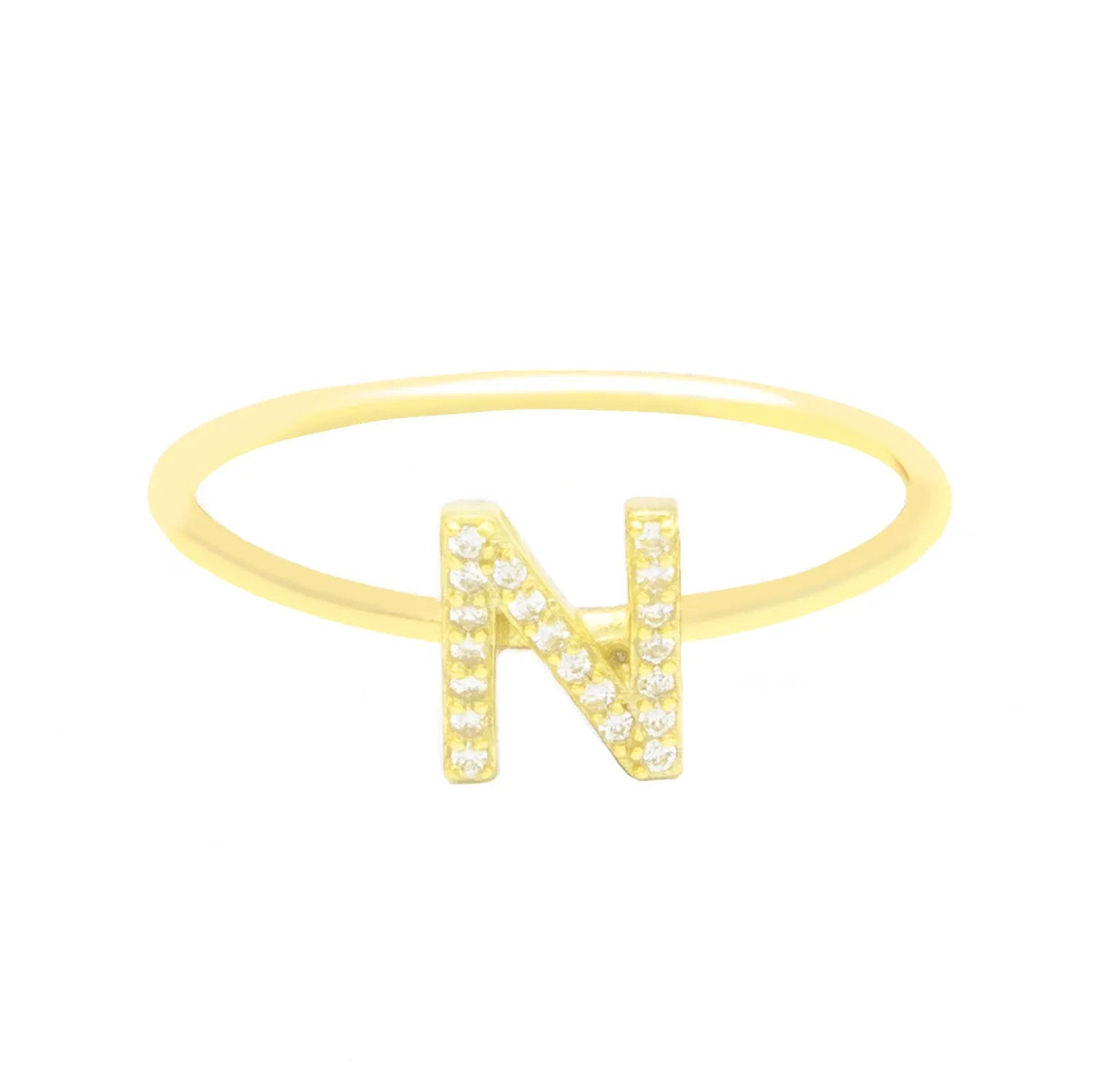 Sparkly Initial Ring